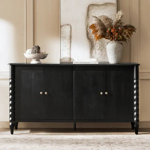 Alex Transitional Solid Wood 63"Wide 4 Door Sideboard By HULALA HOME - Bed Bath & Beyond - 434586... | Bed Bath & Beyond