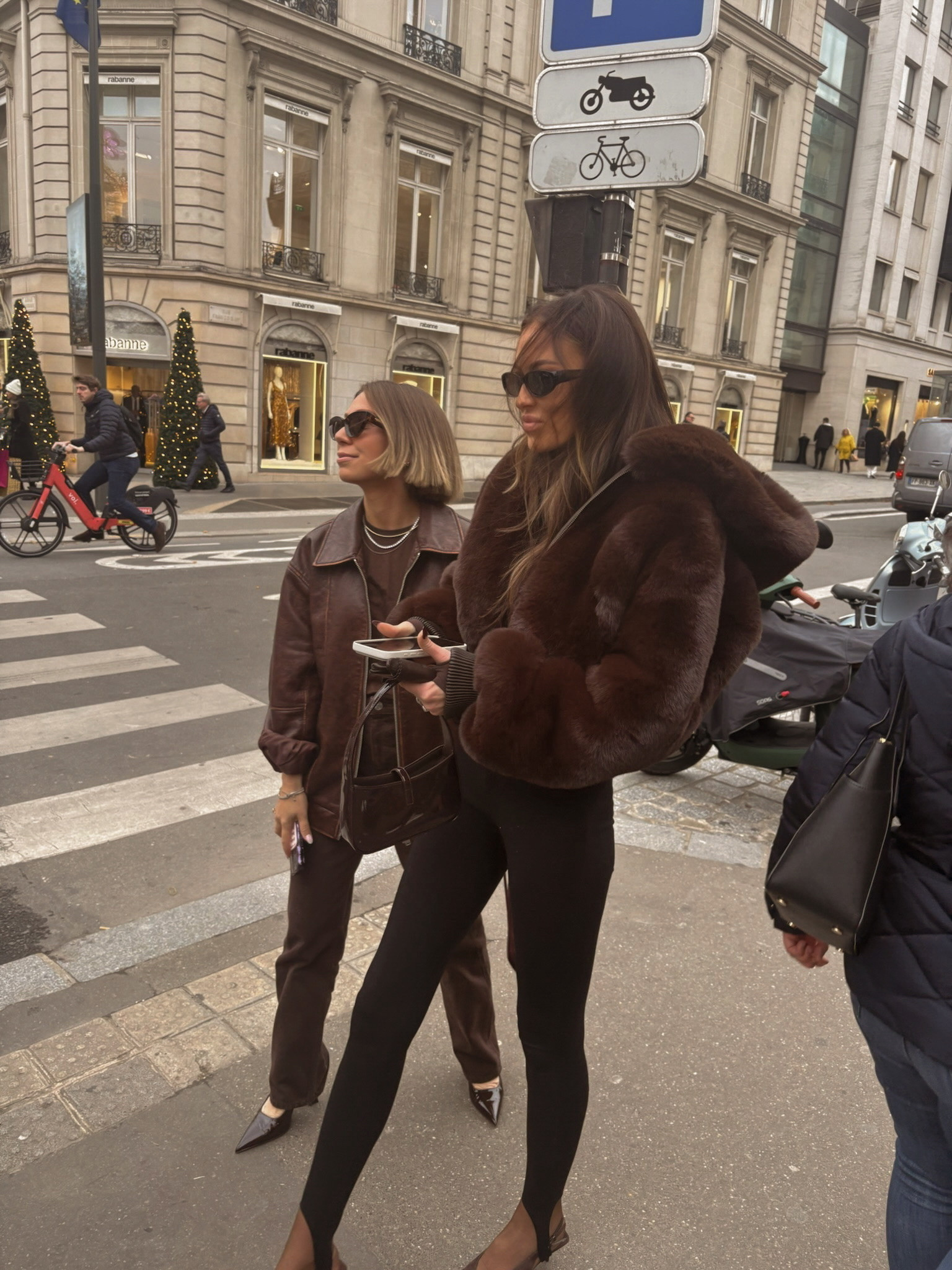 Cold weather, rich textures 🤎 Chocolate brown fur jacket styled with sleek black leggings for an effortless city look.

#LTKootd #LTKdayinmylife #LTKSeasonal