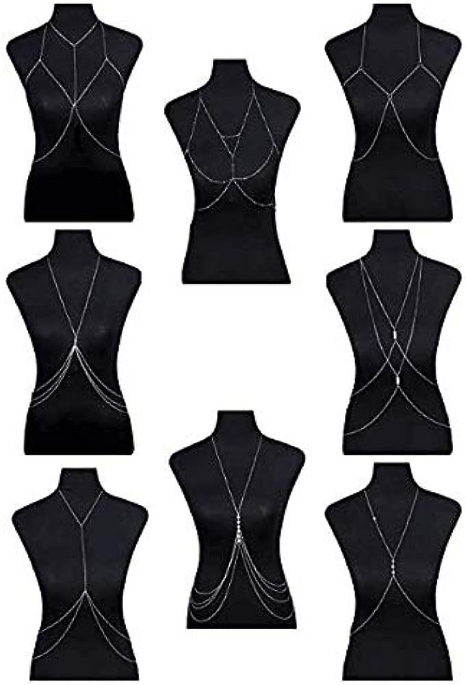 FIBO STEEL Body Chain Jewelry for Women Bikini Belly Chain Necklace | Amazon (US)