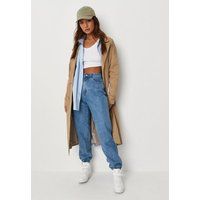 Blue High Waisted Jogger Mom Jeans | Missguided (US & CA)