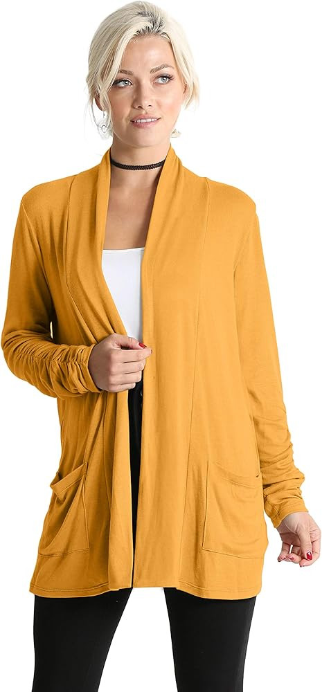 Simlu Long Sleeve Lightweight Cardigan Sweater for Women with Pockets Reg. and Plus Size | Amazon (US)
