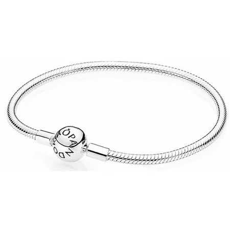 Pandora Moments Women s Sterling Silver Snake Chain Charm Bracelet with Round Clasp | Walmart (US)