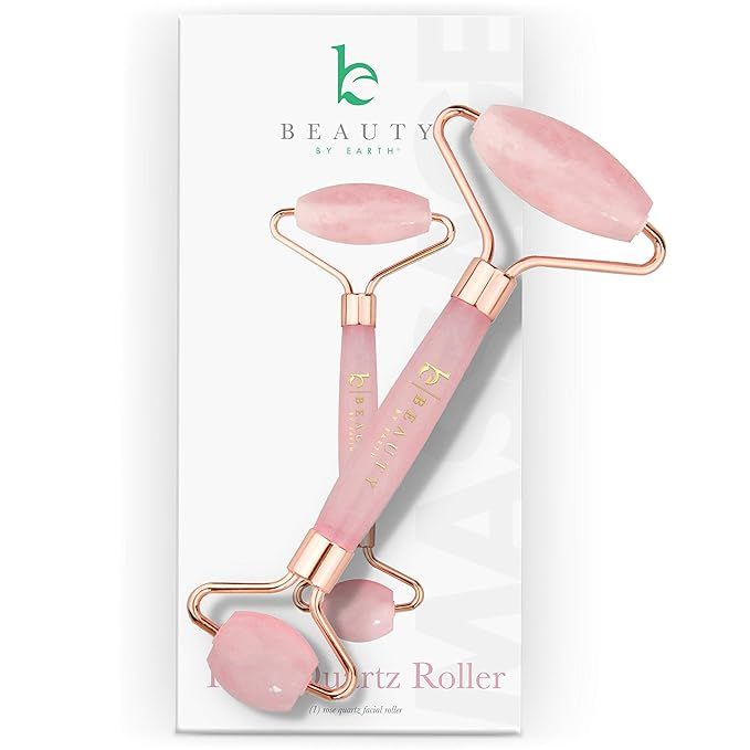 Rose Quartz Face Roller Skin Care Tools - Face Massager Roller, Facial Roller & Eye Roller for Pu... | Amazon (US)