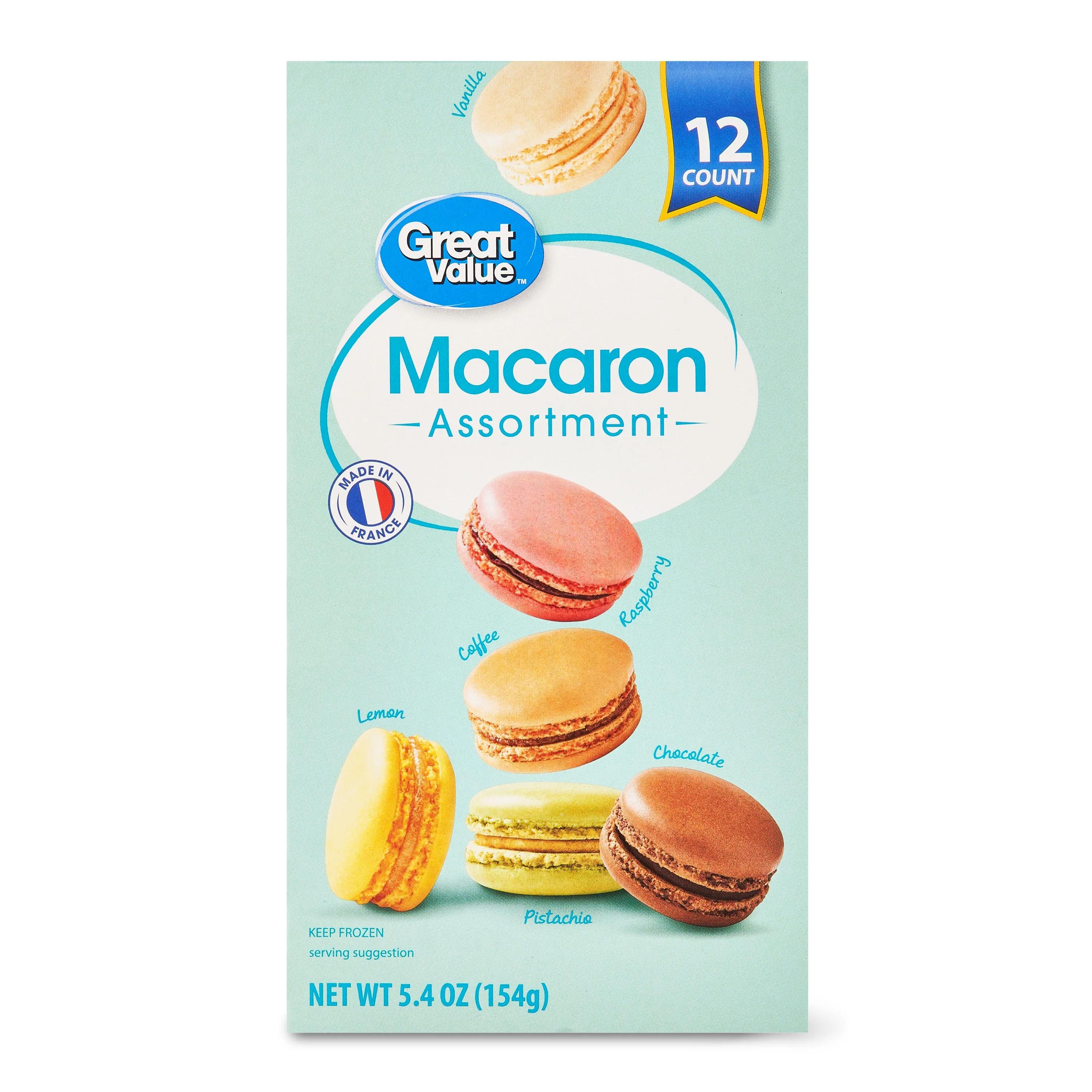 Great Value Macaron Assortment, 5.4 oz, 12 Count (Frozen) | Walmart (US)