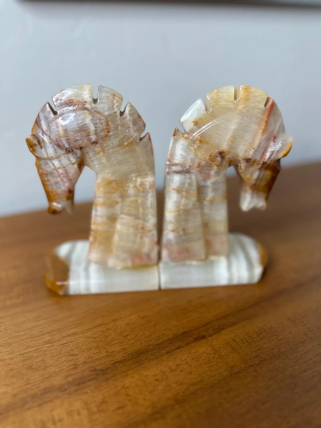 Vintage Mid Century Hand Carved Onyx Horse Bookends - Etsy | Etsy (US)