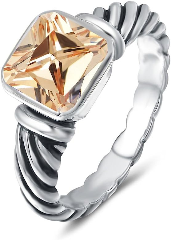 UNY Ring Antique Twisted Cable Wire Femme Designer Inspired Fashion Brand David Women Jewelry Gif... | Amazon (US)