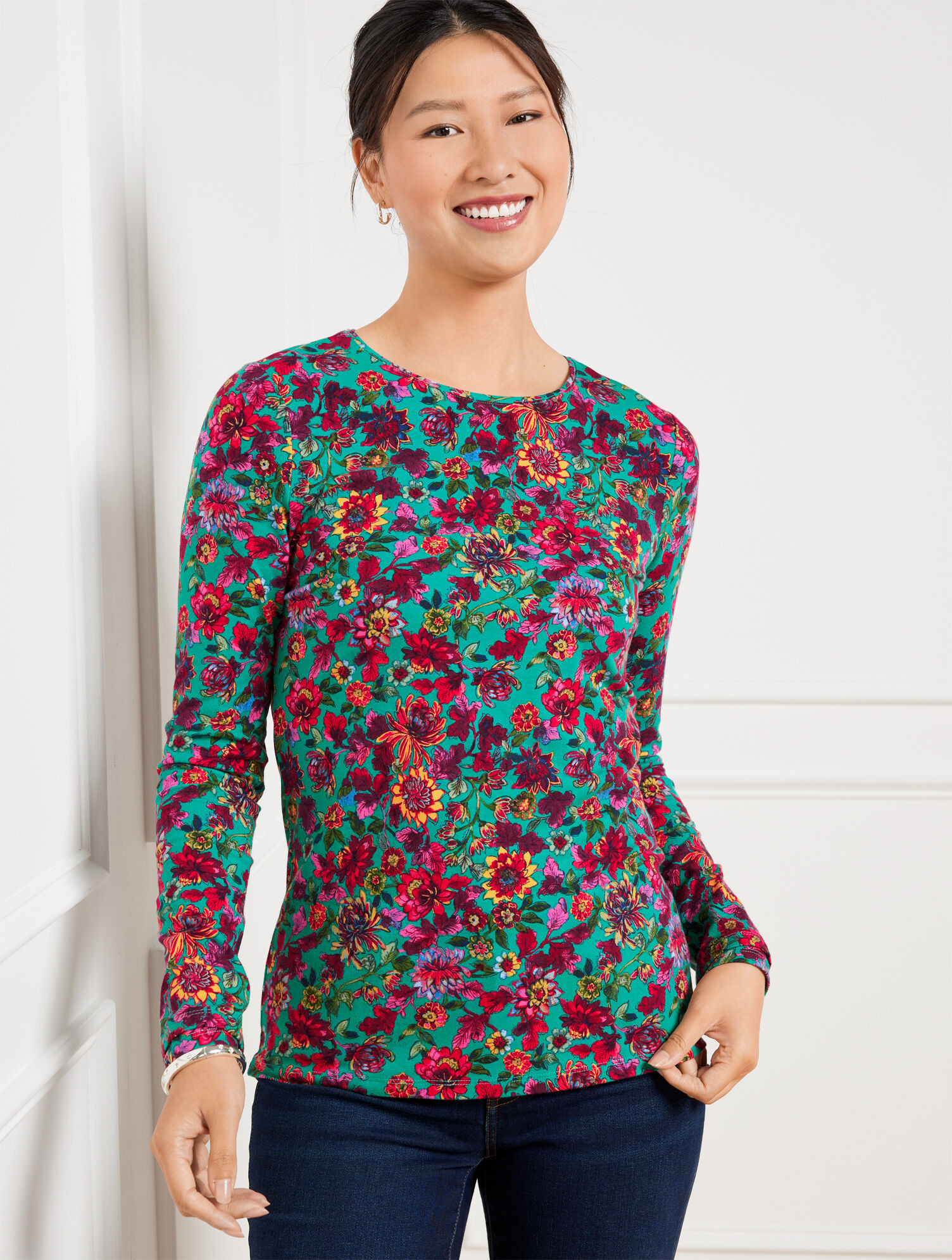 Crewneck Tee - Stunning Floral | Talbots