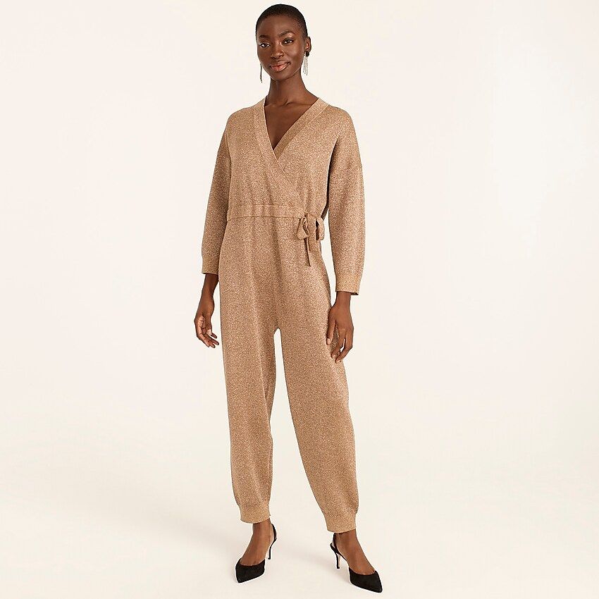 Lurex® wrap sweater-jumpsuit | J.Crew US