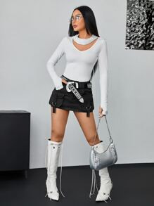 SHEIN ICON Flap Pocket Buckle Detail Cargo Skirt SKU: sw2211293525374336(100+ Reviews)Trending Y2... | SHEIN