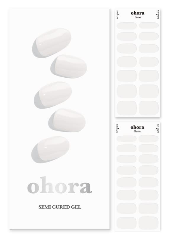 ohora Semi Cured Gel Nail Strips (N Clean White) - Works with Any Nail Lamps, Salon-Quality, Long... | Amazon (US)
