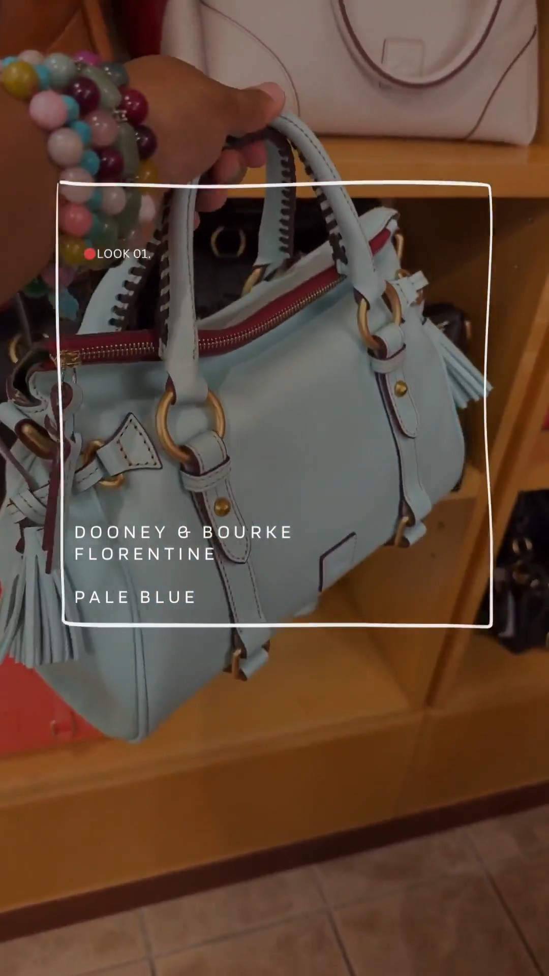 In-store look at the Dooney & Bourke Florentine Satchel in pale blue! 
This color is gorgeous in person, but certainly lighter than expected.

#LTKSaleAlert