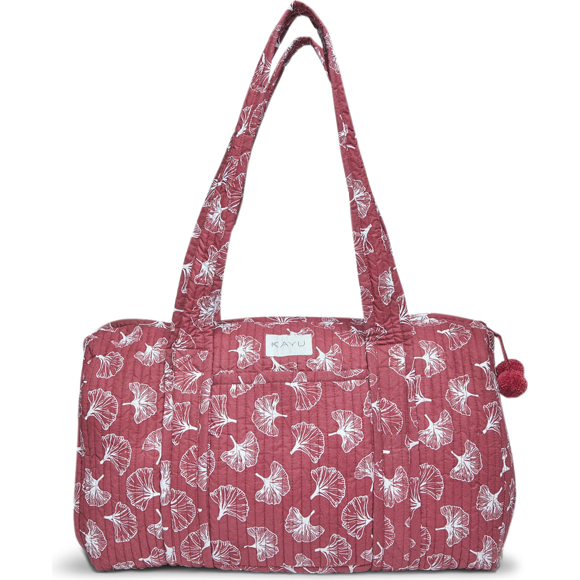 Elodie Quilted Duffel Bag, Red Ginkgo | Maisonette