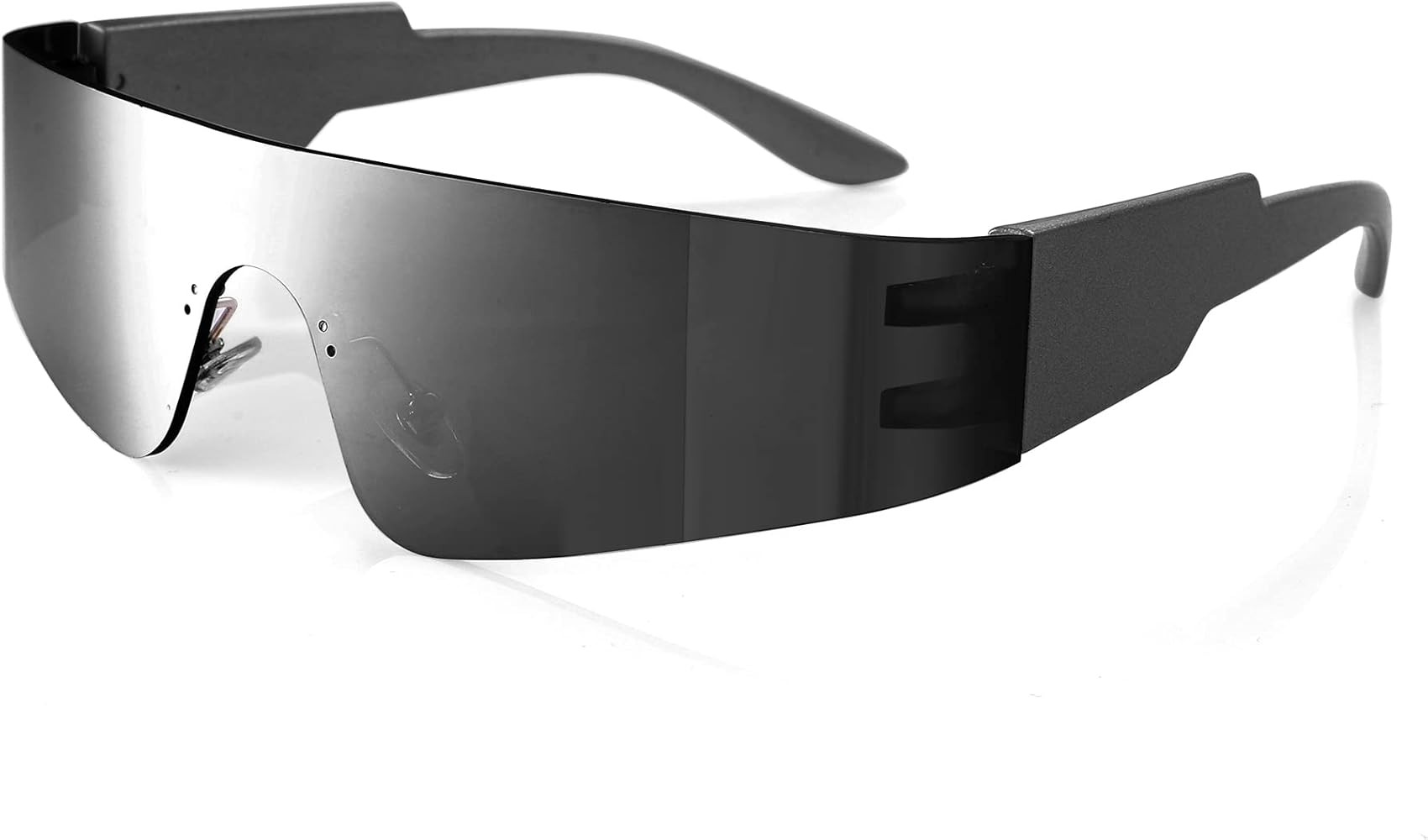 Trendy Rimless Futuristic Wrap Around Sunglasses Women Men,Cyberpunk Visor Sunglasses Shades Fashion | Amazon (US)