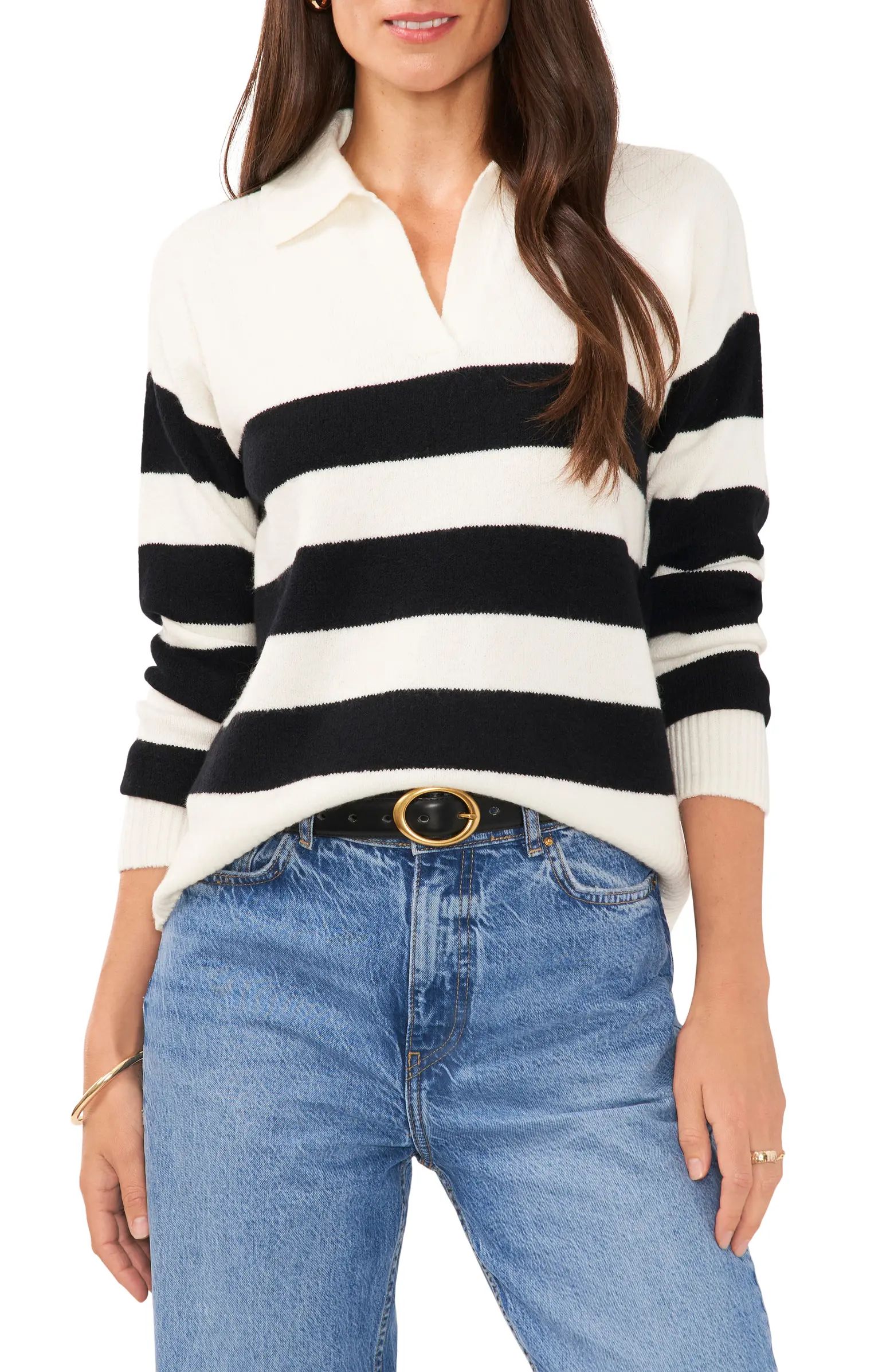 Stripe Polo Sweater | Nordstrom