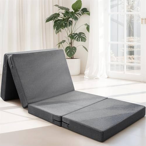 Foamio Quad Folding Mattress, Twin Size - 3.2 Inch Foldable Memory Foam Mattress with Washable Cover, Suitable for Camping, Floor RV, Yoga, Guest Bed (75"x38"x3.2") | Amazon (US)