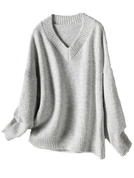 'Mila' V Neck Basic Long Sleeves Sweater (4 Colors) | Goodnight Macaroon