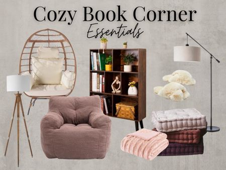 Cozy Book Corner Essentials | Oversized Reading Chair | Reading Nook | Tuffed Pouf | Mid Century Modern Book Case | Reading Lamp

#LTKhome #LTKfindsunder100 #LTKfamily