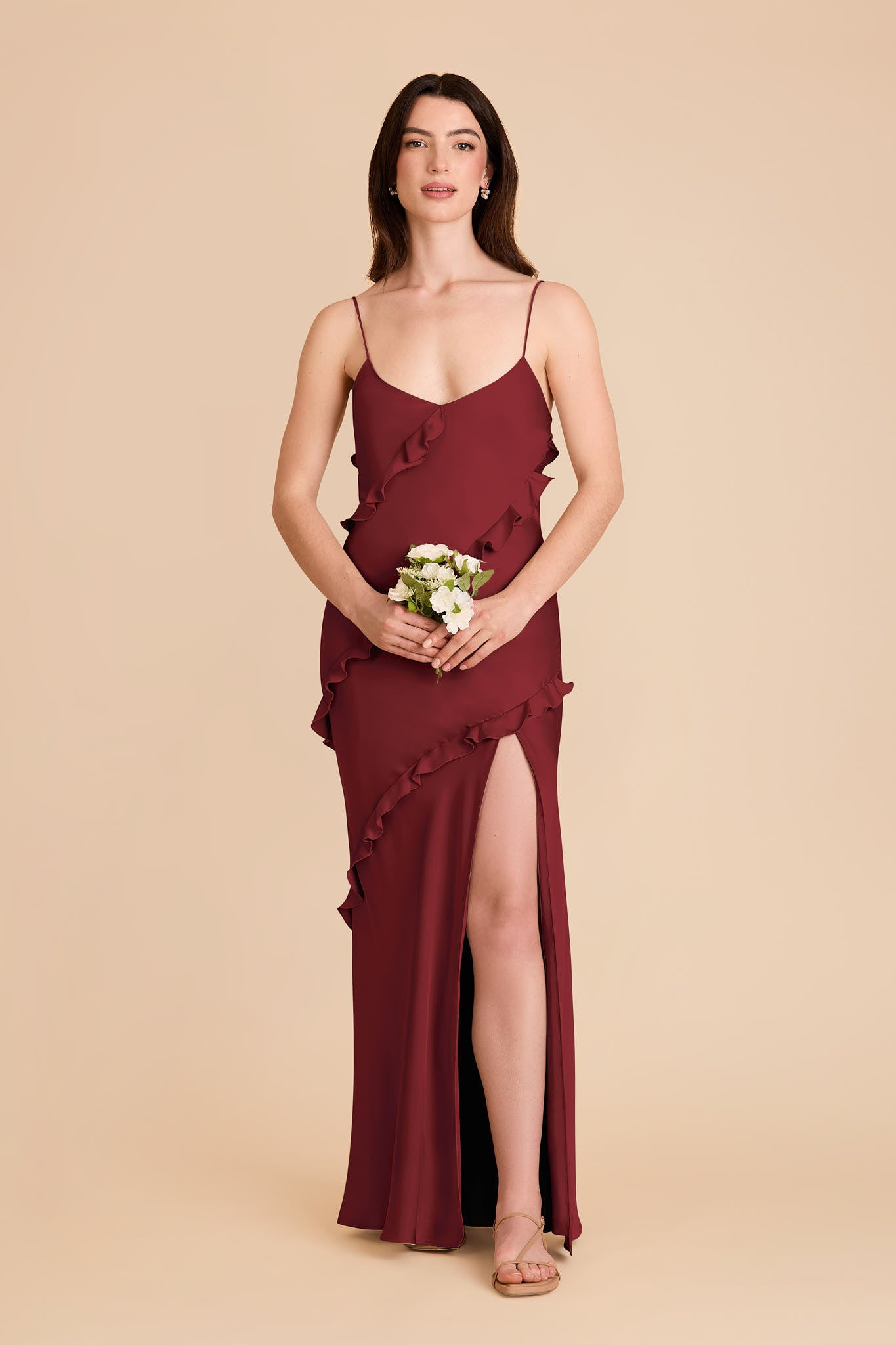 Valentina Burgundy Matte Satin Dress | Birdy Grey | Birdy Grey