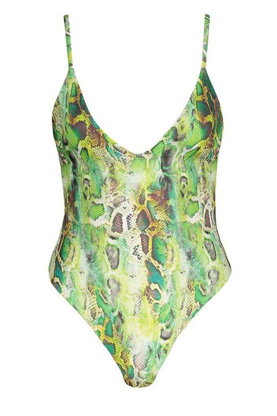 Neon Snake Scoop Swimsuit | Boohoo.com (US & CA)