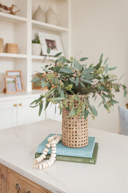Serena space with cane vase and eucalyptus! #coastalhome #coastaldecor 

#LTKstyletip #LTKhome #LTKSeasonal