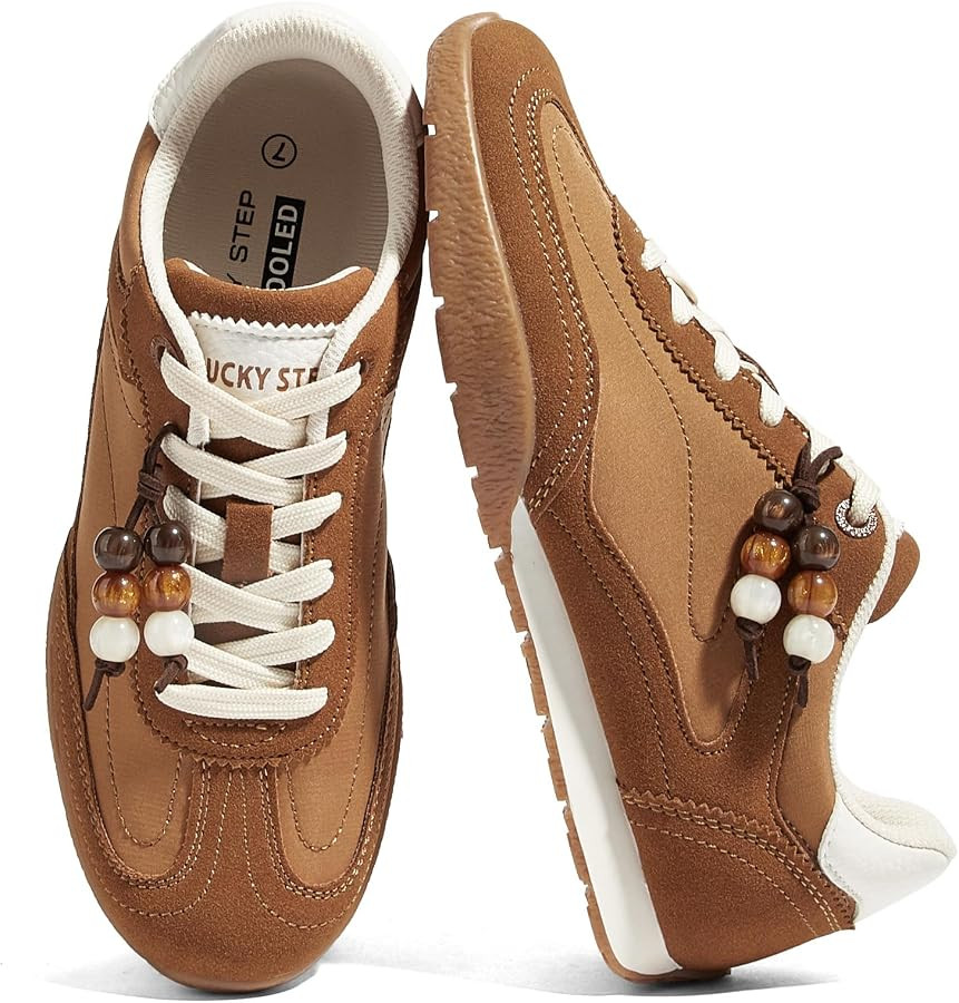 LUCKY STEP Women's Retro Casual Fashion Sneakers Classic Tennis | Amazon (US)