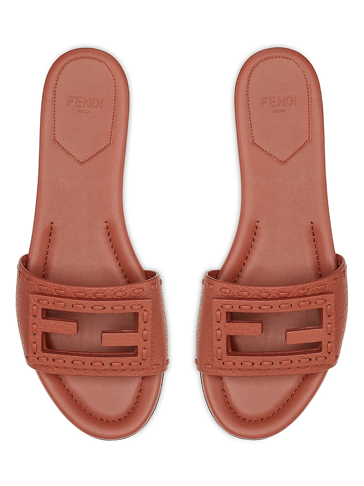 Fendi Baguette FF Leather Sandals | Saks Fifth Avenue | Saks Fifth Avenue