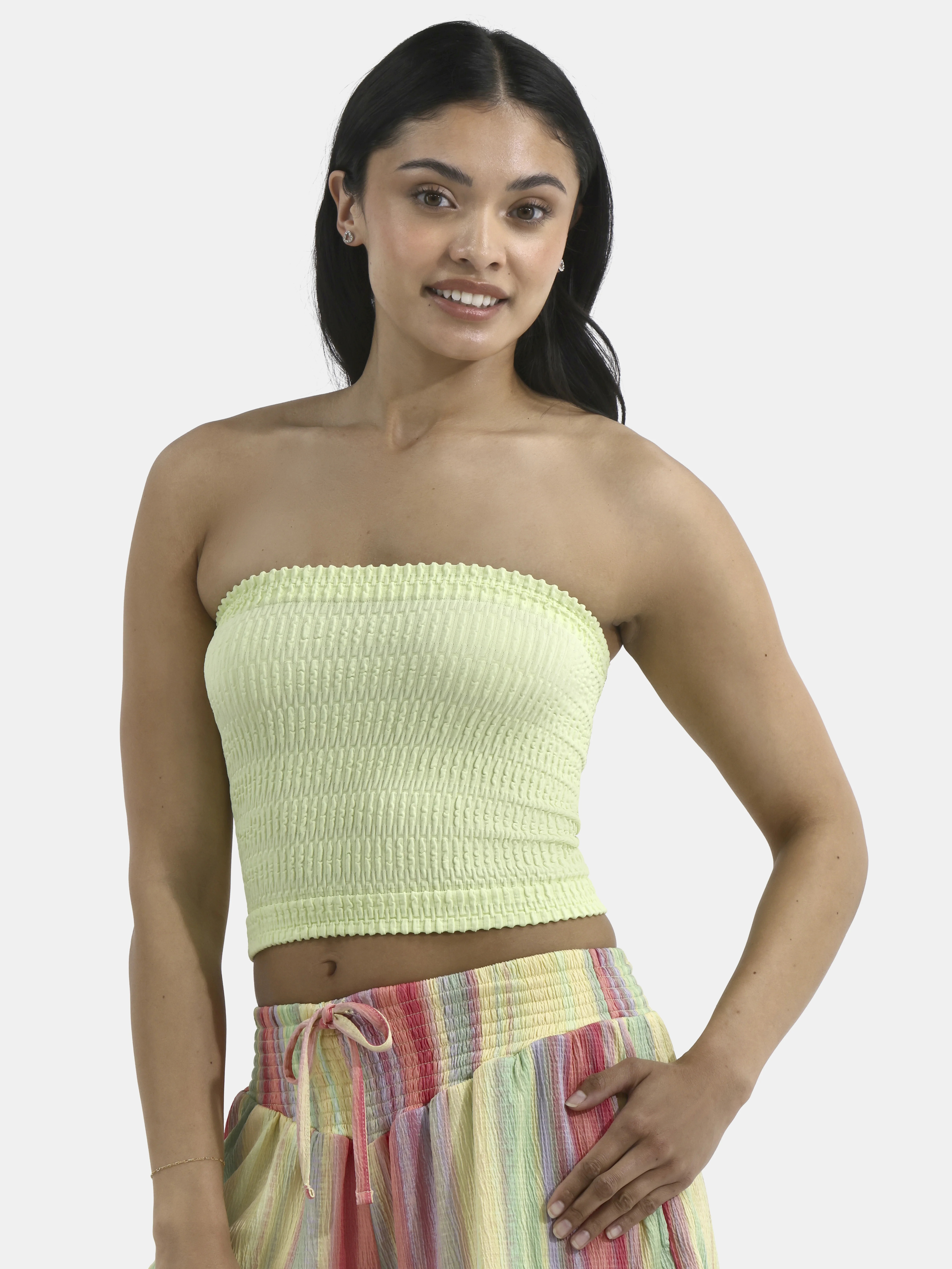 No Boundaries Seamless Textured Tube Top, Women's | Walmart (US)