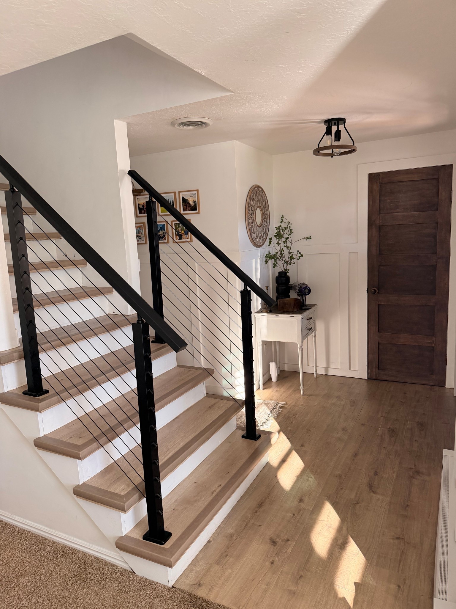 Cable railing🖤 we used two stair mount kits for the entry way and one level kit for the top of the stairs

#LTKHome