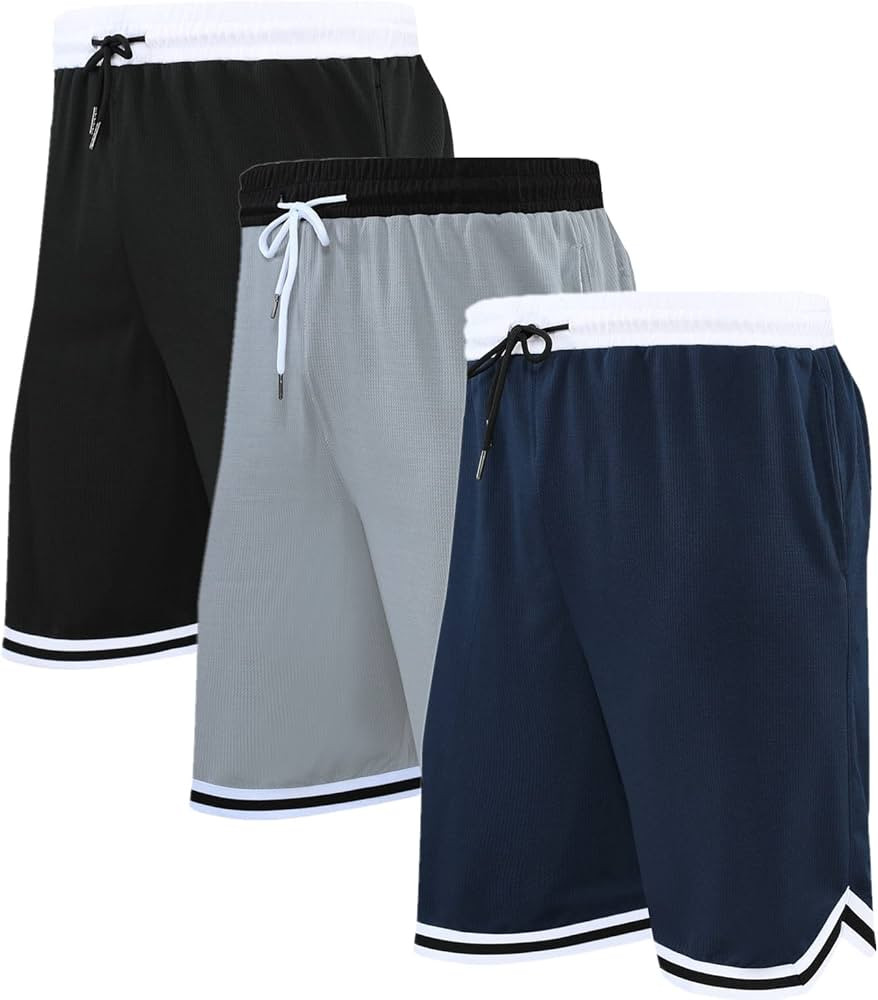 AOPAOSP 2/3 Pack Basketball Shorts with Zipper Pockets for Men,Active Athletic Shorts | Amazon (US)