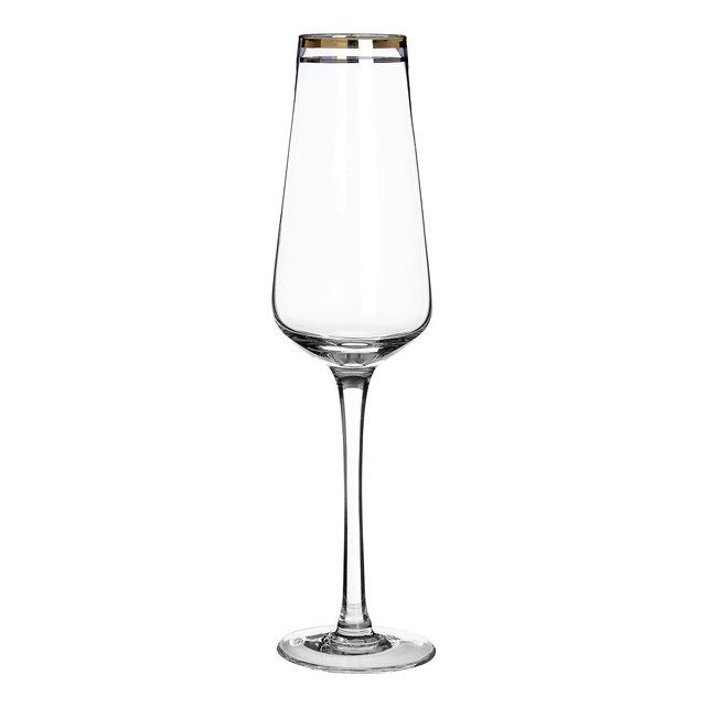 Set of 4 Charleston Gold/Silver Stripe Champagne Glasses | La Redoute (UK)