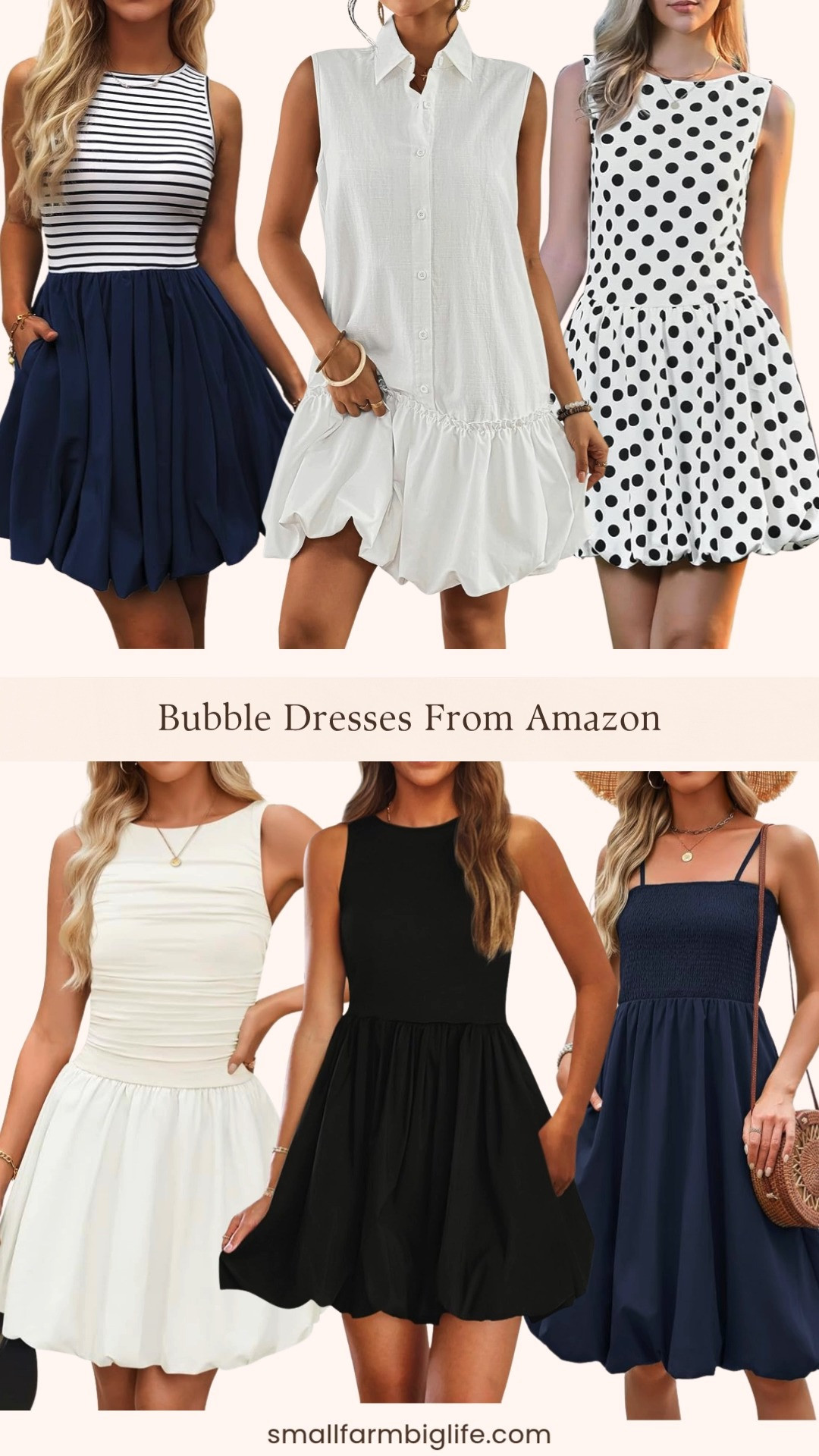 Bubble dresses are having the biggest moment right now and Amazon has so many cute styles at amazing prices! From boho smocked midi bubble dresses and linen button down mini styles to sleeveless tank bubble dresses, ruched waist cocktail styles, a fun polka dot Y2K look, and the cutest striped bubble hem mini, these are the flirty and flattering summer dresses that are everywhere right now. So many beautiful silhouettes and prints to choose from at prices you will love. Linking everything below! 

 #LTKootd #LTKSeasonal #LTKOver40