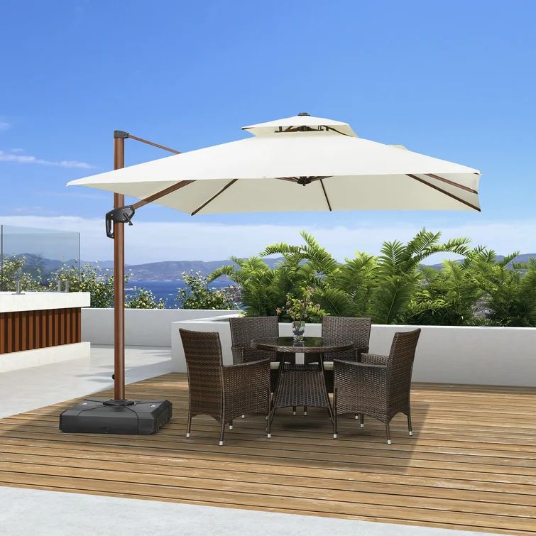 Lundergan 118.1'' Square Cantilever Umbrella | Wayfair North America