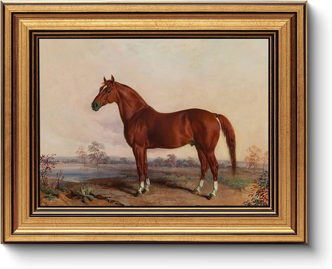 HUARCEY Gold Framed Vintage Wall Art for Living Room, Animals Painting Prints Shelf Decor for Kit... | Amazon (US)