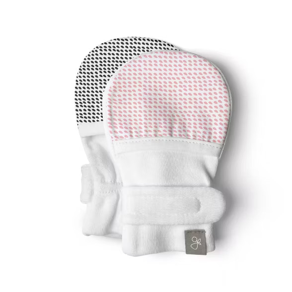 Goumi Baby Girls' Organic Cotton Drops Mittens – Pink 0-3M | Target