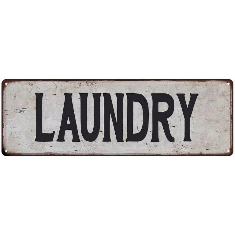 LAUNDRY Vintage Look Rustic 6x18 Metal Sign Chic Retro 106180035019 | Walmart (US)