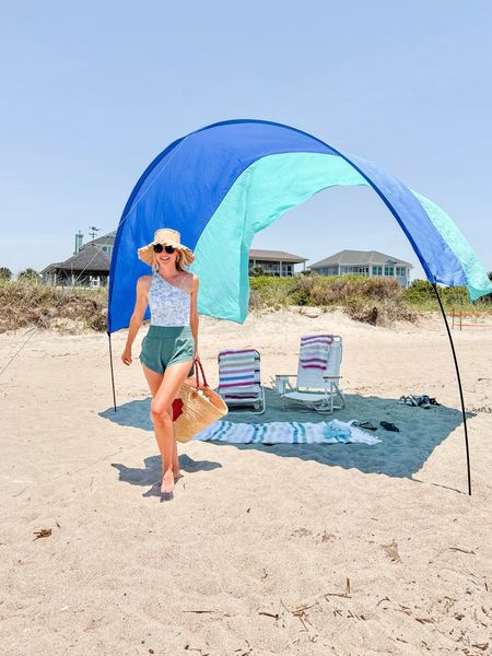 A beach must have!☀️ We are so happy we brought the @shibumishade, which lives up to the hype! It literally took minutes to set up and is sturdy in the sand (we have tried a few other shades since we moved to Charleston and this is by far our favorite!) 
#ad #beach #ltkfind 