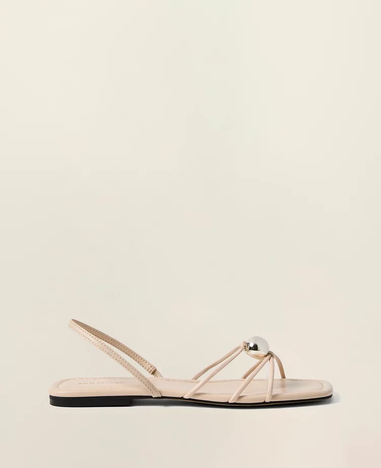 Leather Flip Flop Heeled Sandal | Ann Taylor