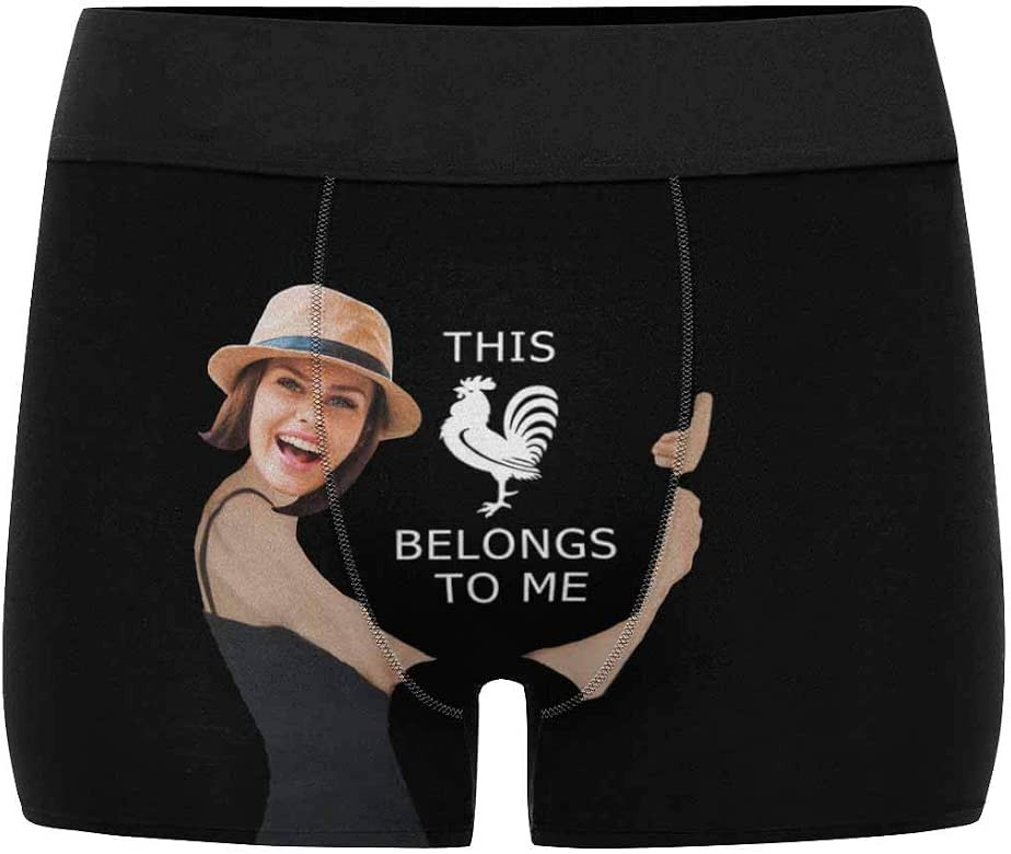 Custom Men's Boxer Briefs This Belongs to Me Boxers for Men Personalized Funny Wife Face Shorts U... | Amazon (US)
