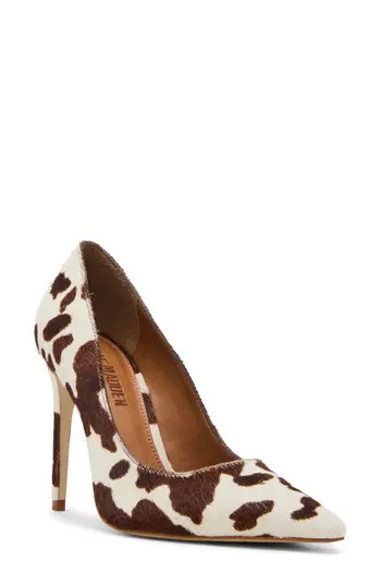 Steve Madden Noir Genuine Cafl Hair Pump in Brown/White at Nordstrom Rack, Size 8 | Nordstrom Rack