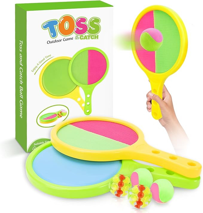 Toss and Catch Game for Kids: Toss and Catch Ball Set - Outdoor Catching Balls Paddle Toys for Ag... | Amazon (US)