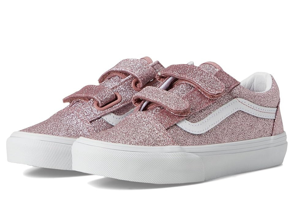 Vans Kids Old Skool V (Little Kid) Kids Shoes Glitter Rose Gold : 3 Little Kid M, Canvas | Zappos