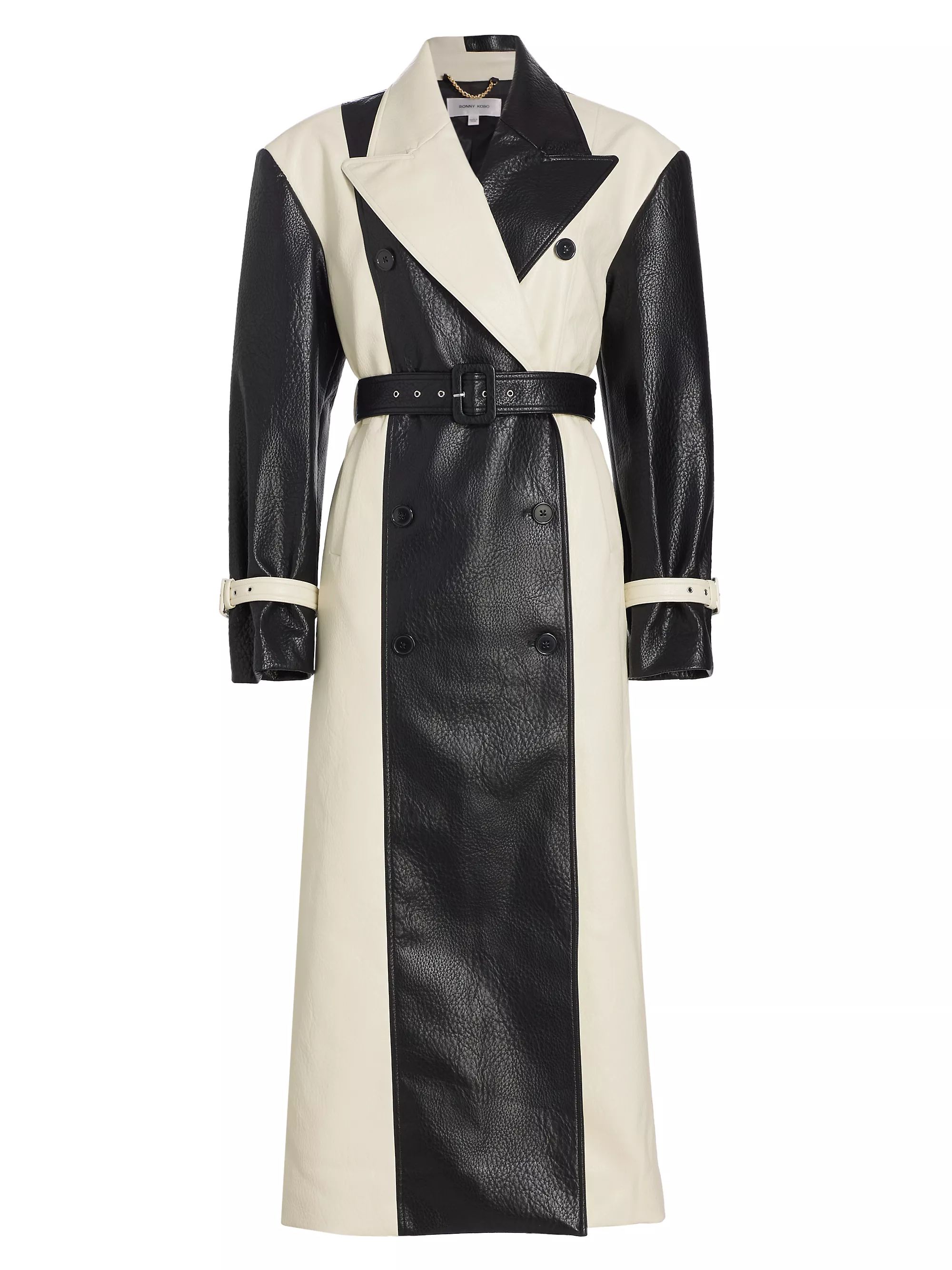 Baylor Faux-Leather Colorblocked Coat | Saks Fifth Avenue