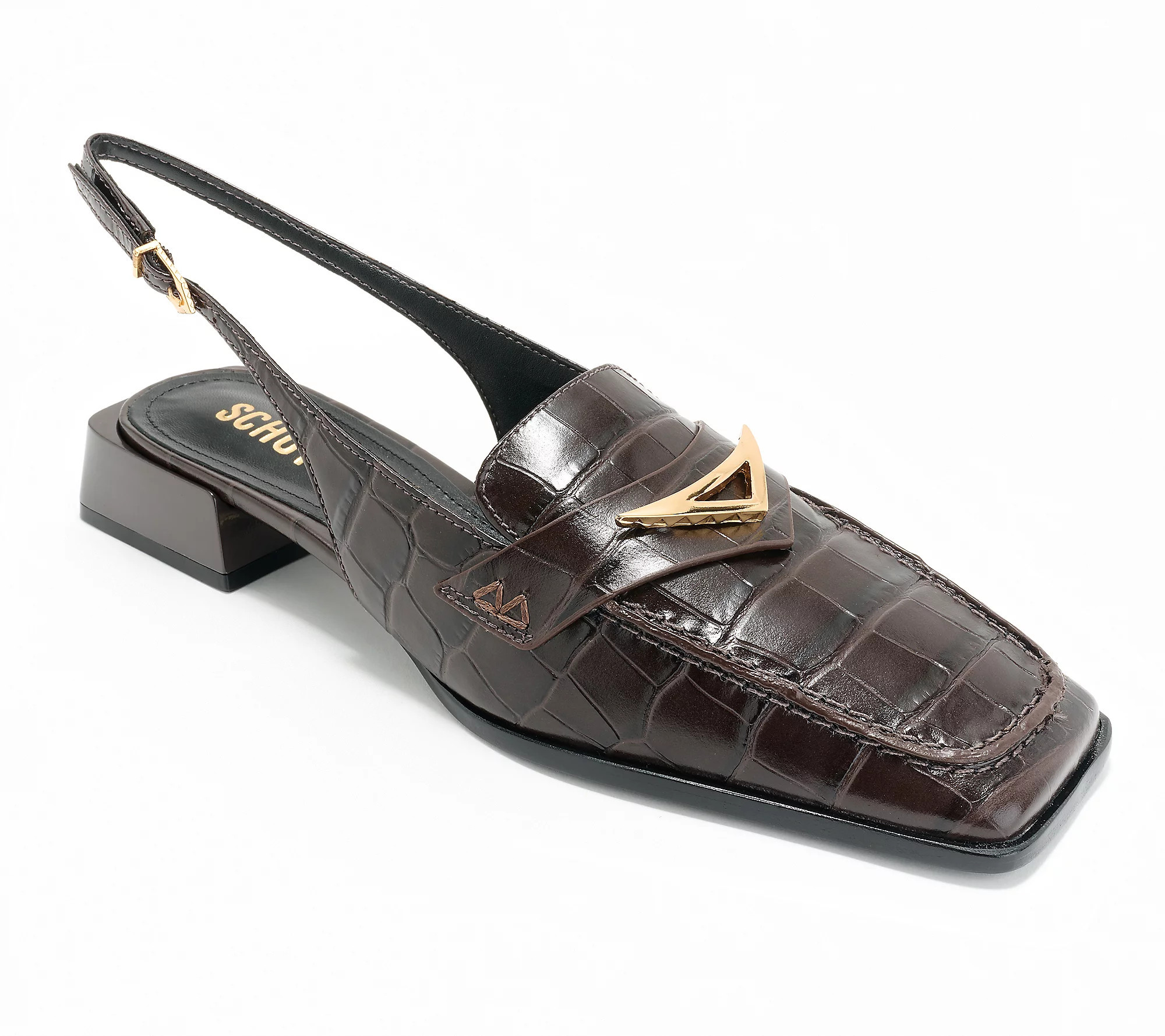 As Is Schutz Leather Slingback Loafer- Arizona | QVC