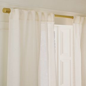 Custom Size Sheer European Flax Linen Curtain - Alabaster | West Elm (US)