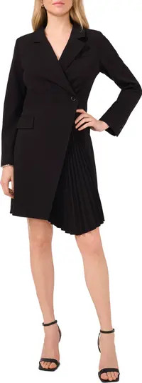 Pleated Long Sleeve Asymmetric Blazer Dress | Nordstrom