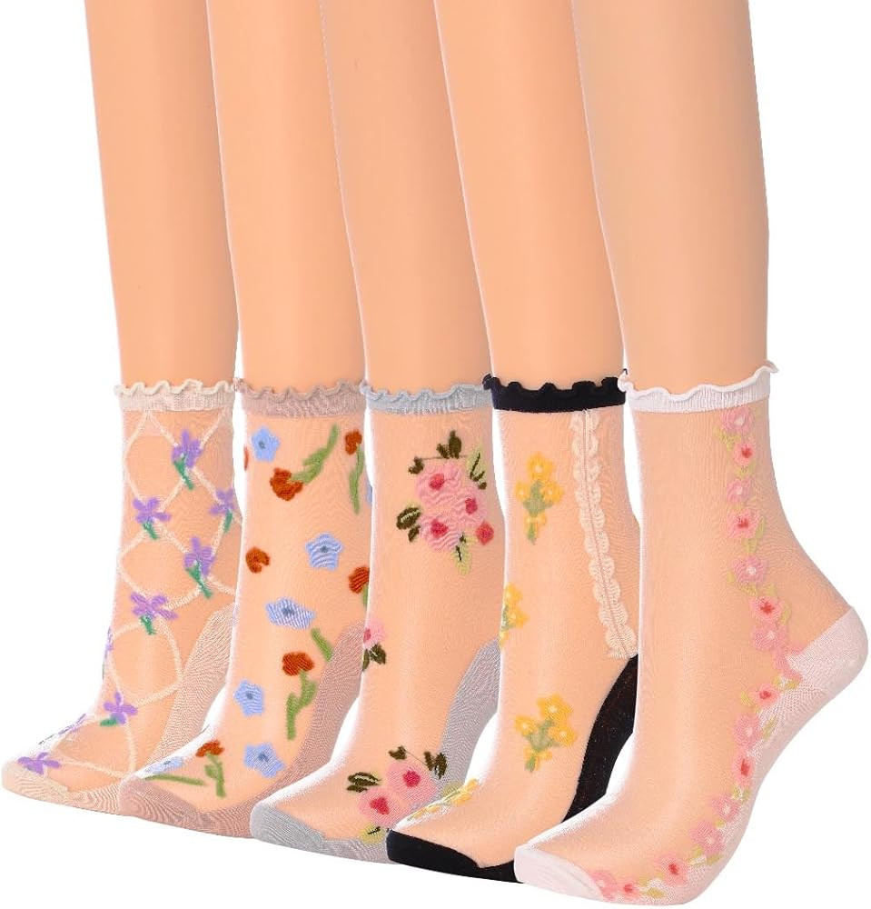 Campsis Women Sheer Socks Sheer Ankle Socks for Women and Girls | Amazon (US)
