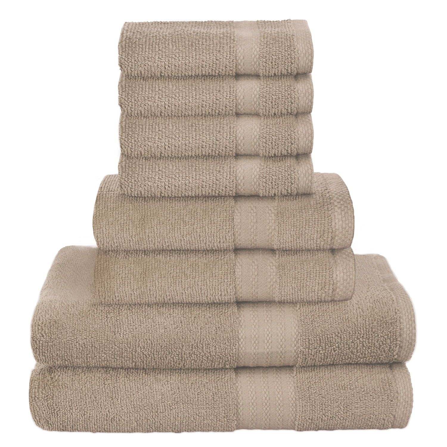 GLAMBURG Ultra Soft 8-Piece Towel Set - 100% Pure Ringspun Cotton, Contains 2 Oversized Bath Towe... | Walmart (US)