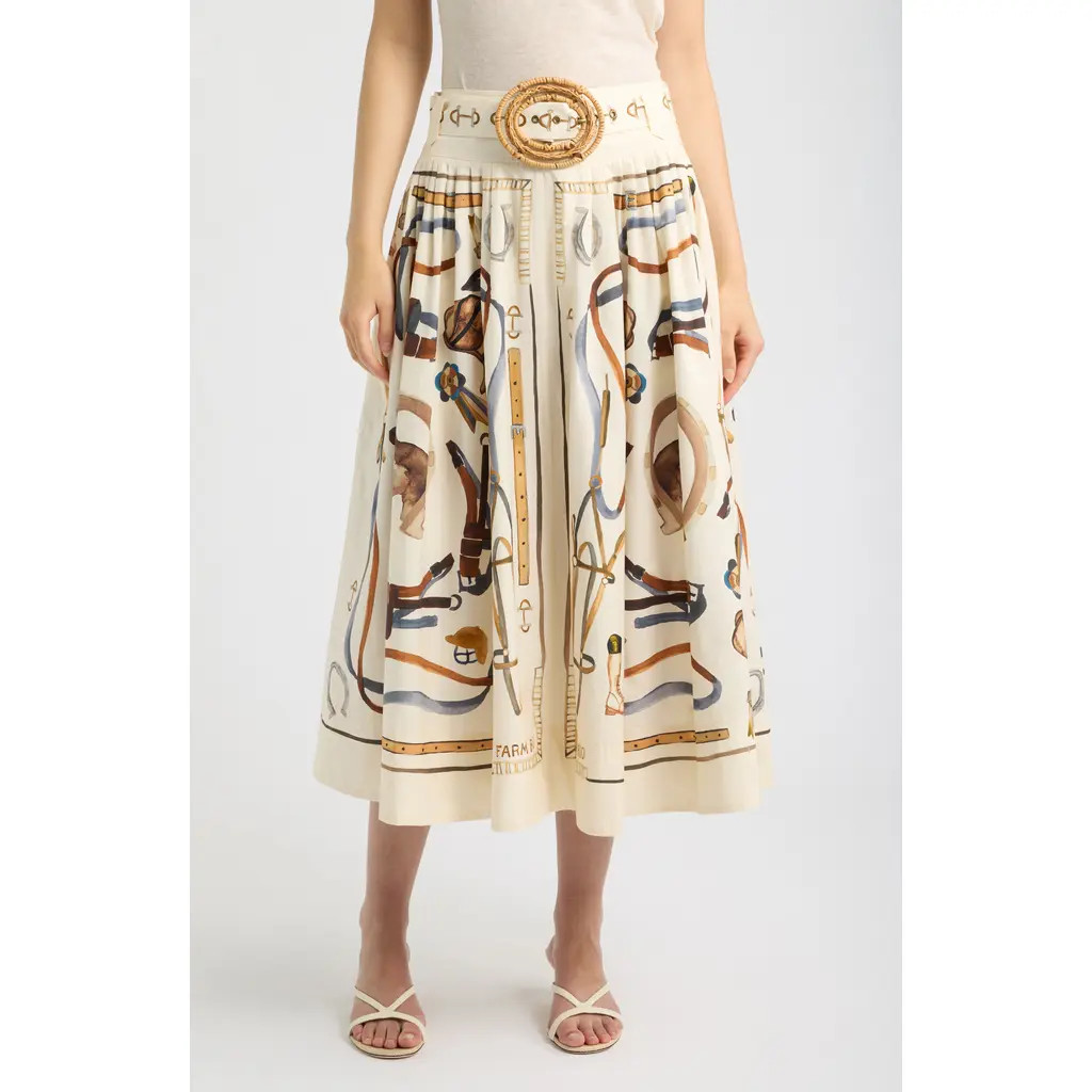 FARM Rio Equestrain Ring Belt Skirt in White at Nordstrom, Size Xx-Small | Nordstrom