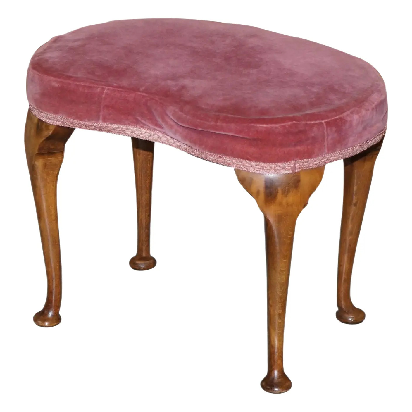 Antique Art Deco Kidney Bean Shaped Dressing Table Stool, 1920 | Chairish