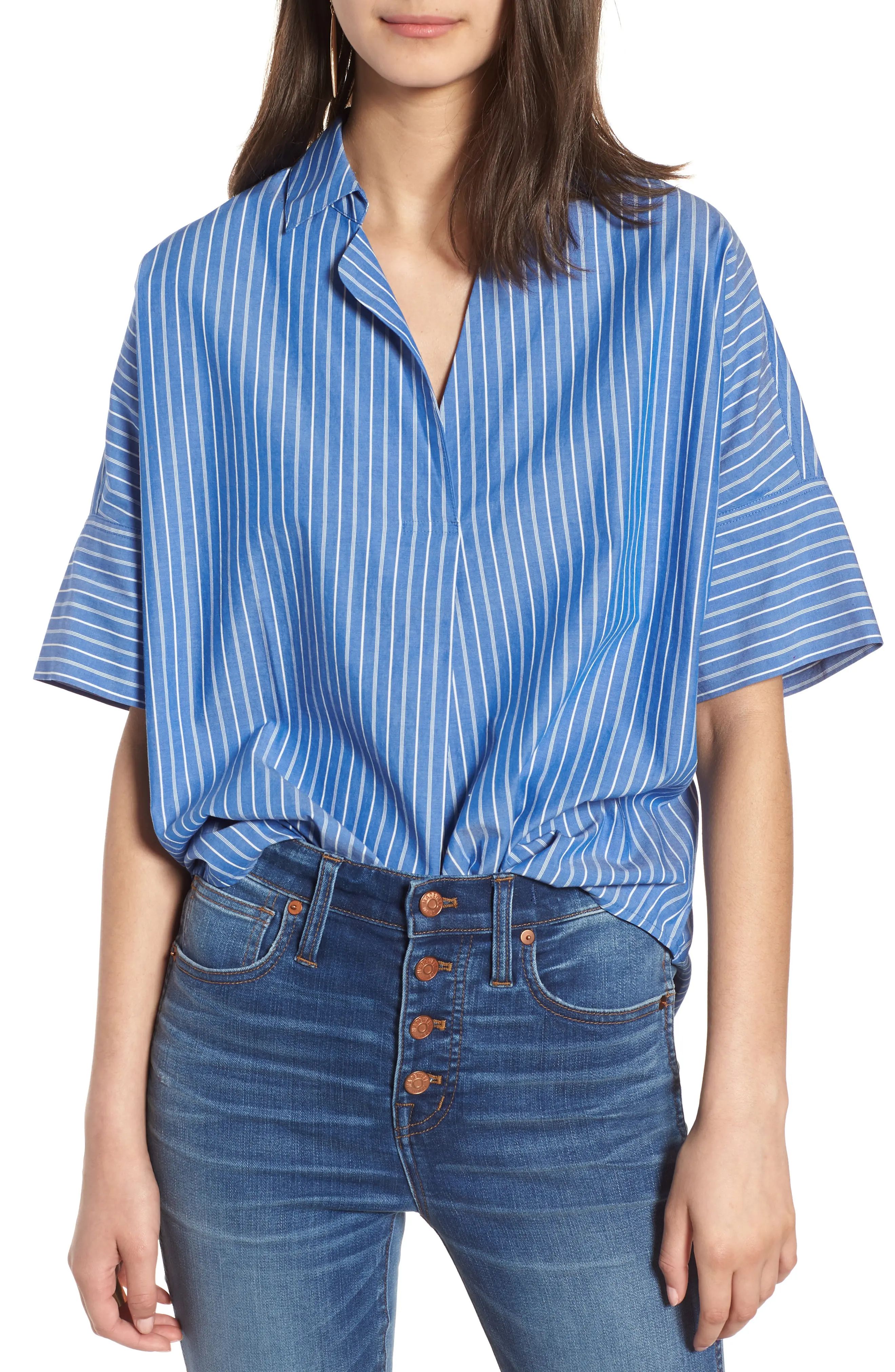 Madewell Courier Stripe Button Back Shirt | Nordstrom